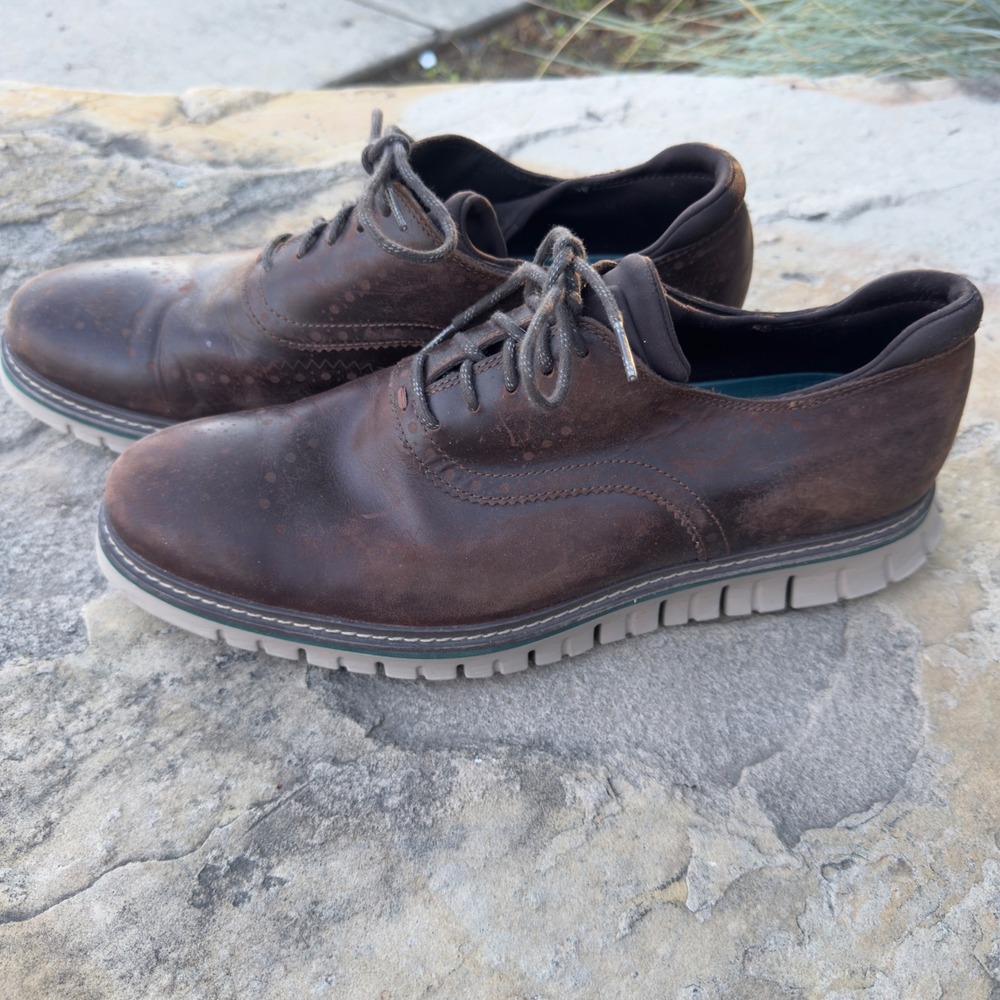 Cole Haan Zerogrand Wingtip Oxford Mens 11W Waterproof Brown Umbria Cobblestone